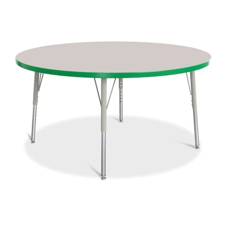 Jonti-Craft Berries Round Activity Table, 48 in. Diameter, E-height, Freckled Gray/Green/Gray 6433JCE119